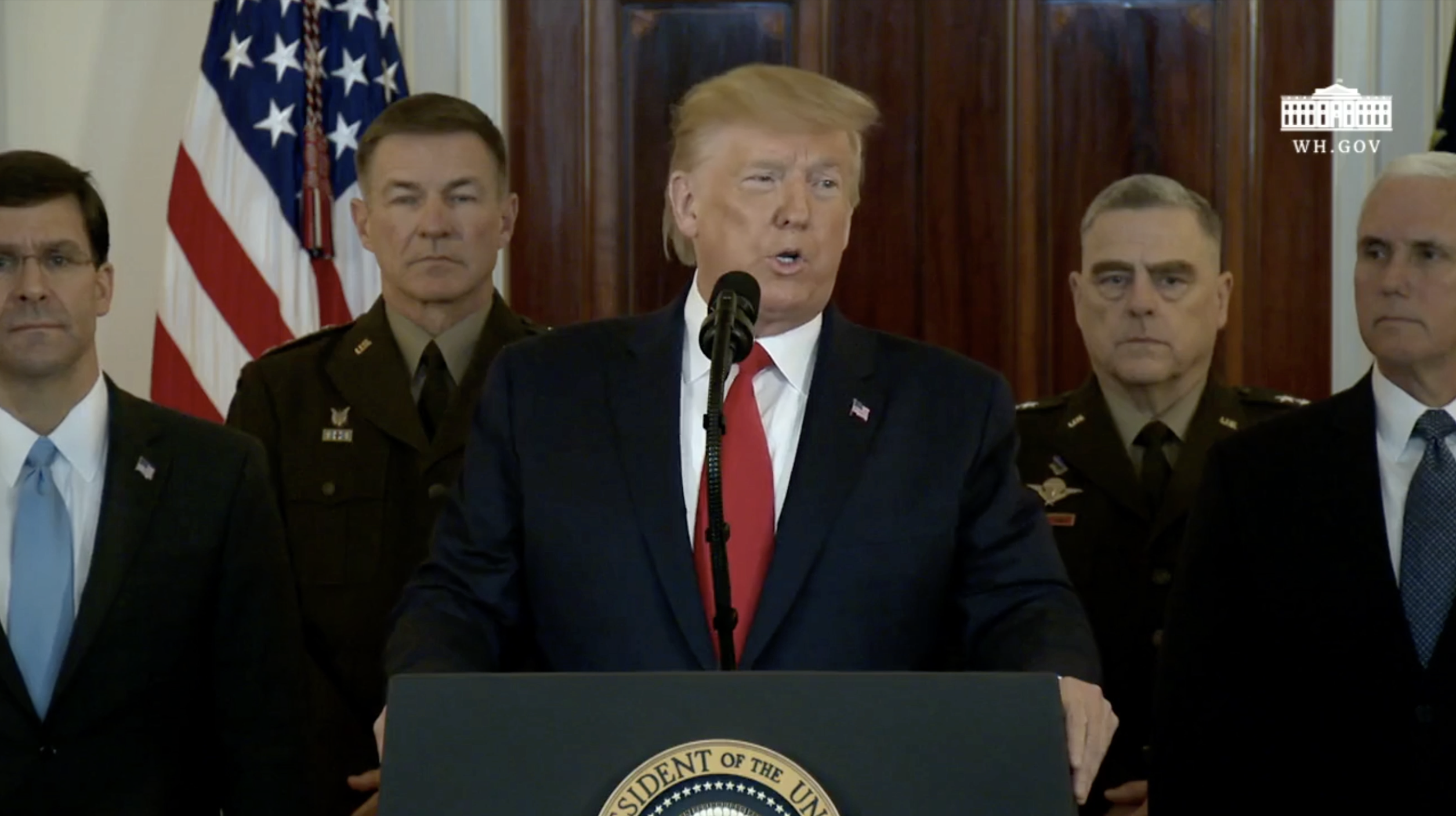 President Trump speech on Iran attack 1 8 2020