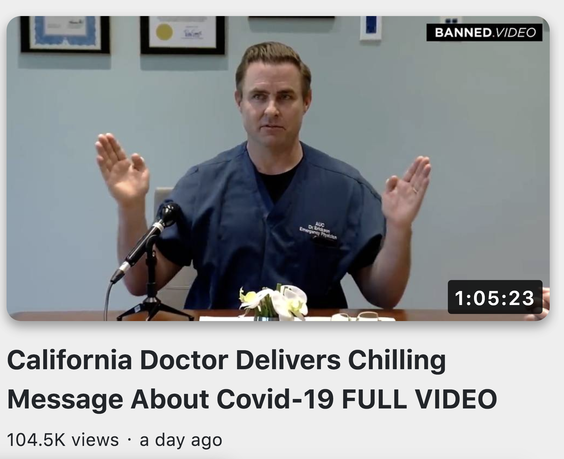Doctors deliver chilling message on Covid19 4 26 2020
