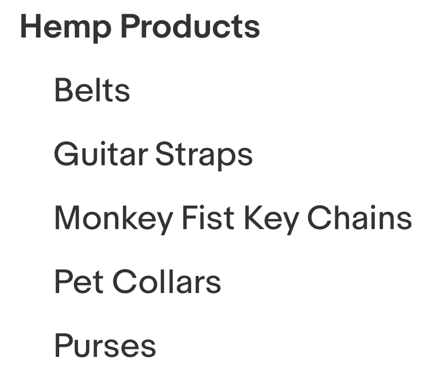 EXZM Hemp products Belts Guitar Straps Monkey Fist Key Chains Pet Collars Purses July 23rd 2020 1