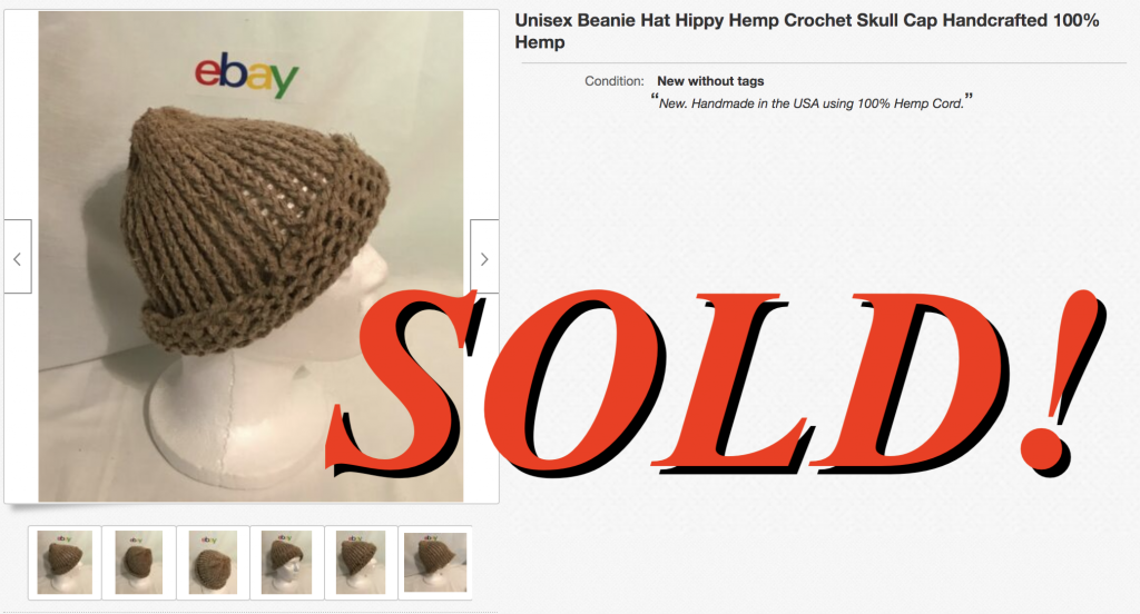 Unisex Beanie Hat Hippy Hemp Crochet Skull Cap Handcrafted 100% Hemp July 16th 2020 2