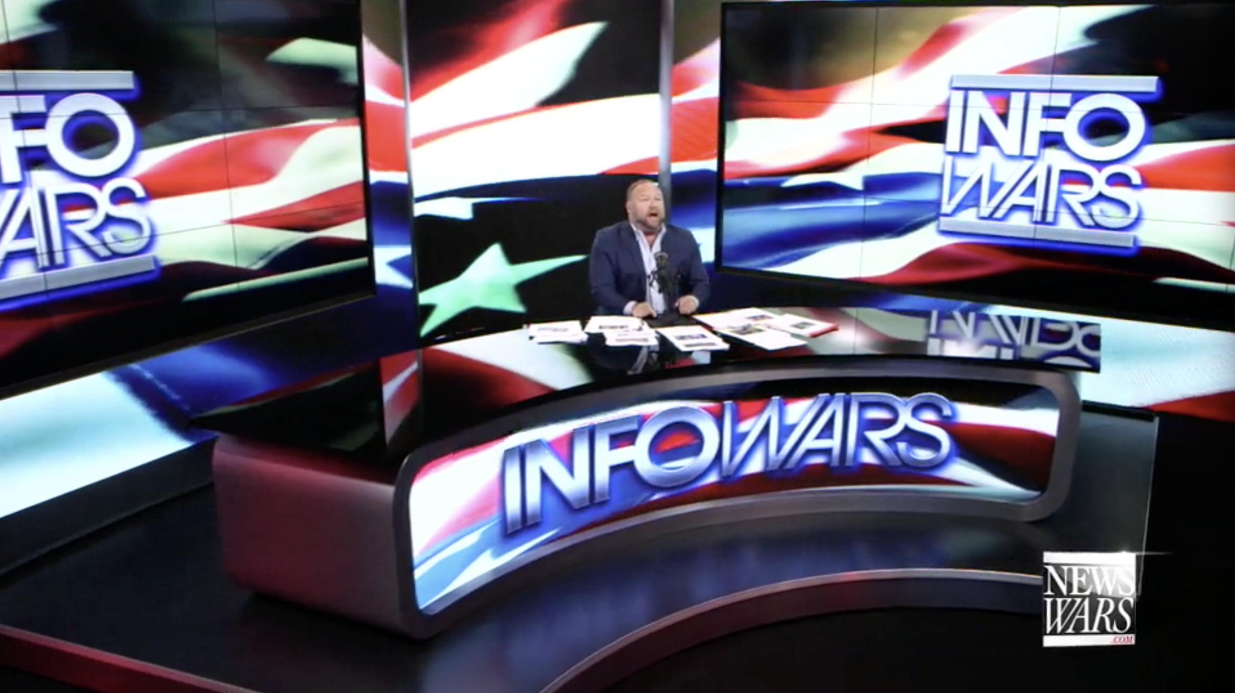 Alex Jones Infowars Studio American Flag EXZM August 28th 2020