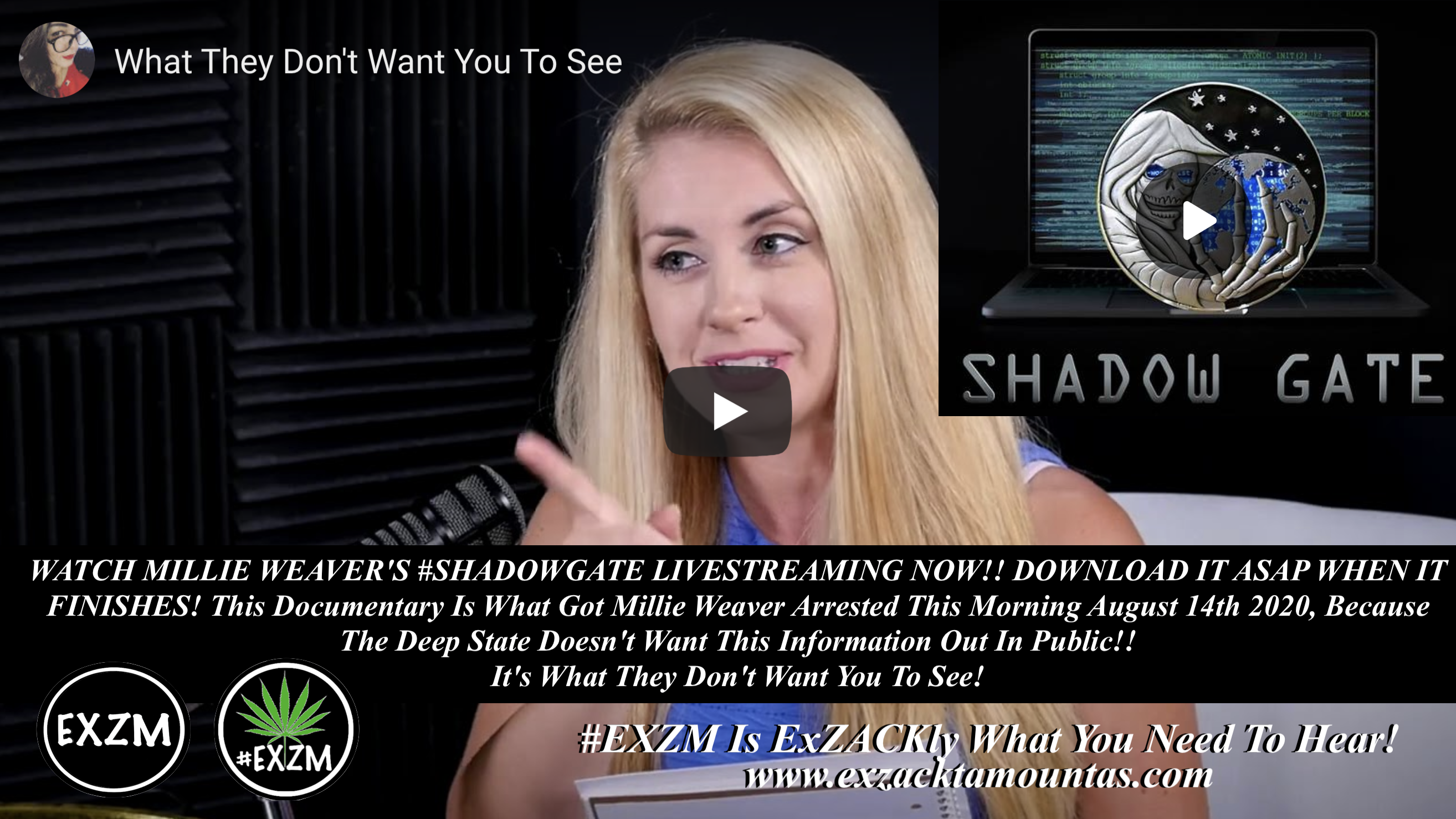 Millie Weaver ShadowGate Shadow Gate Deep State Tore Says Infowars EXZM August 14th 2020