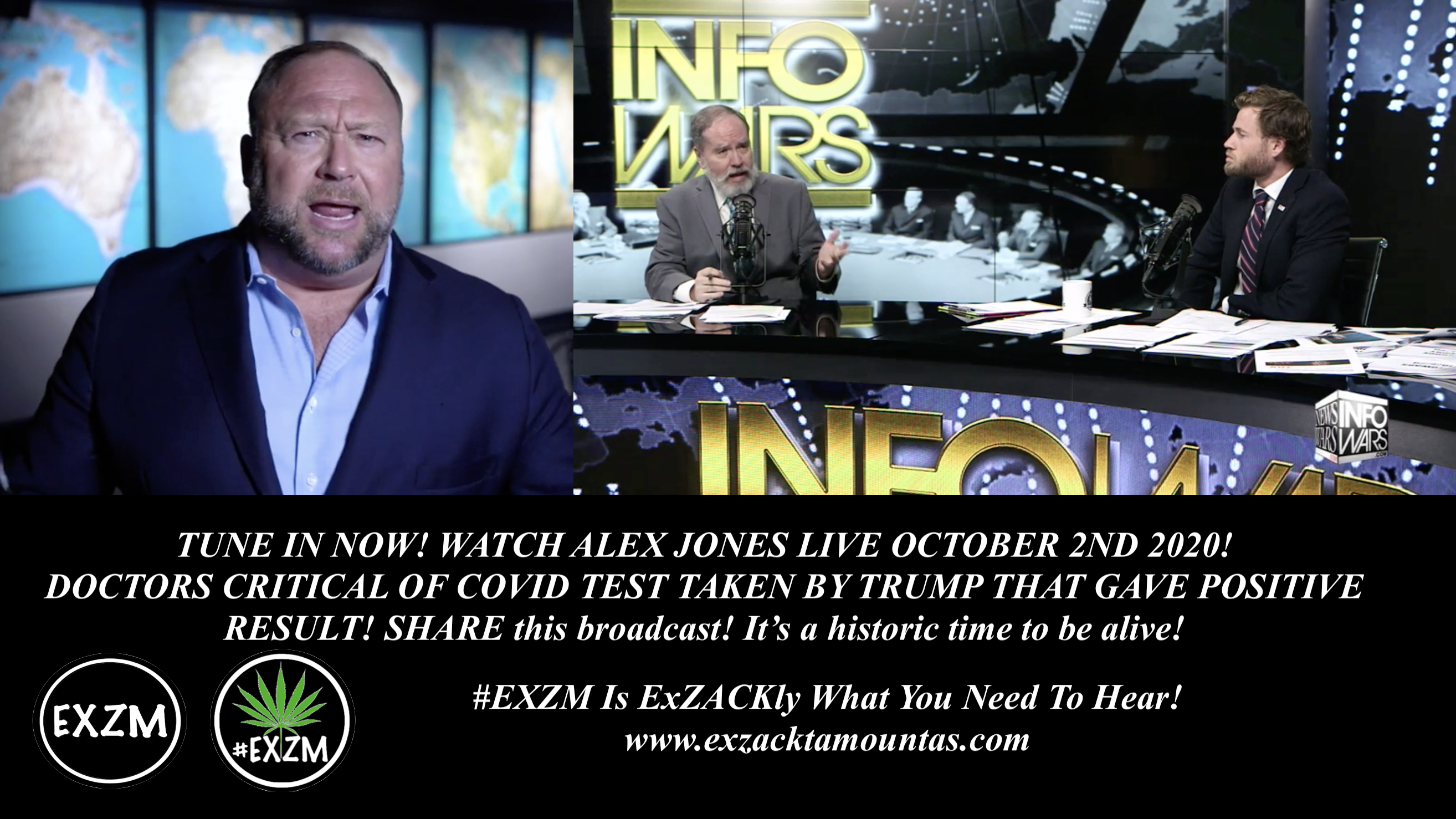 Alex Jones David Knight Owen Shroyer In Infowars Studio EXZM October 2nd 2020