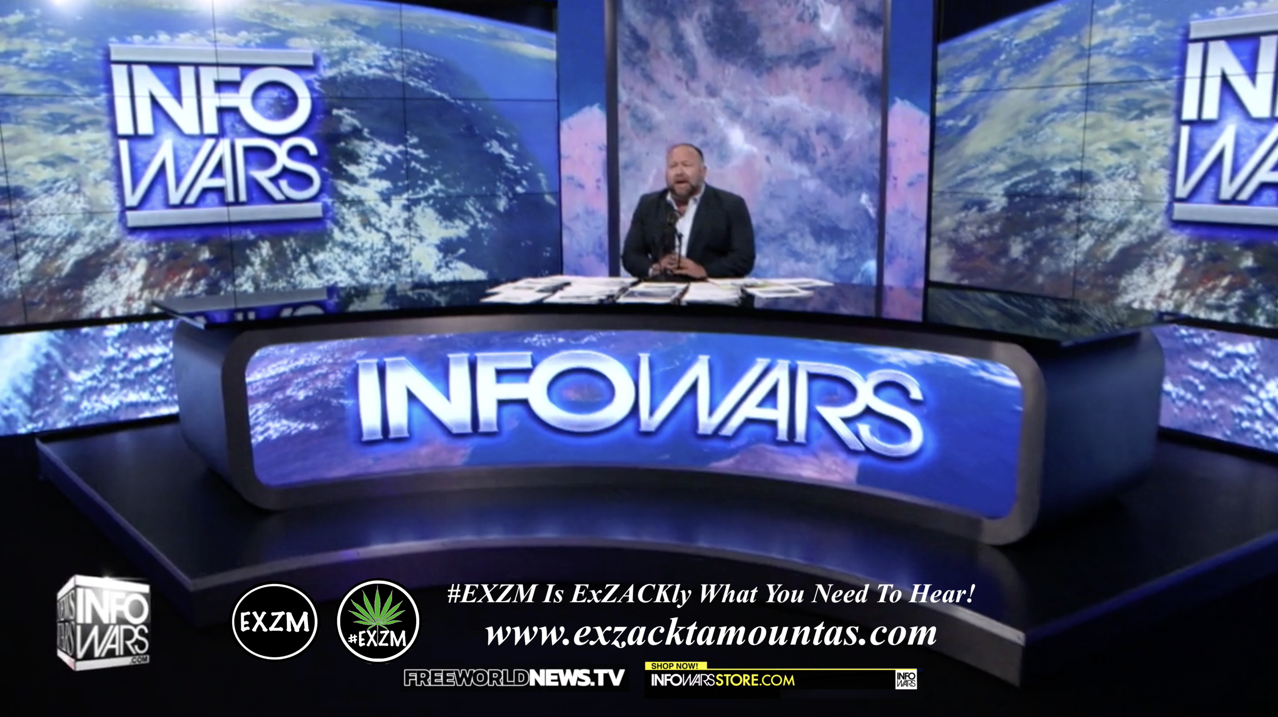 Alex Jones Live In Infowars Studio Free World News TV Earth EXZM Zack Mount June 28th 2021 copy