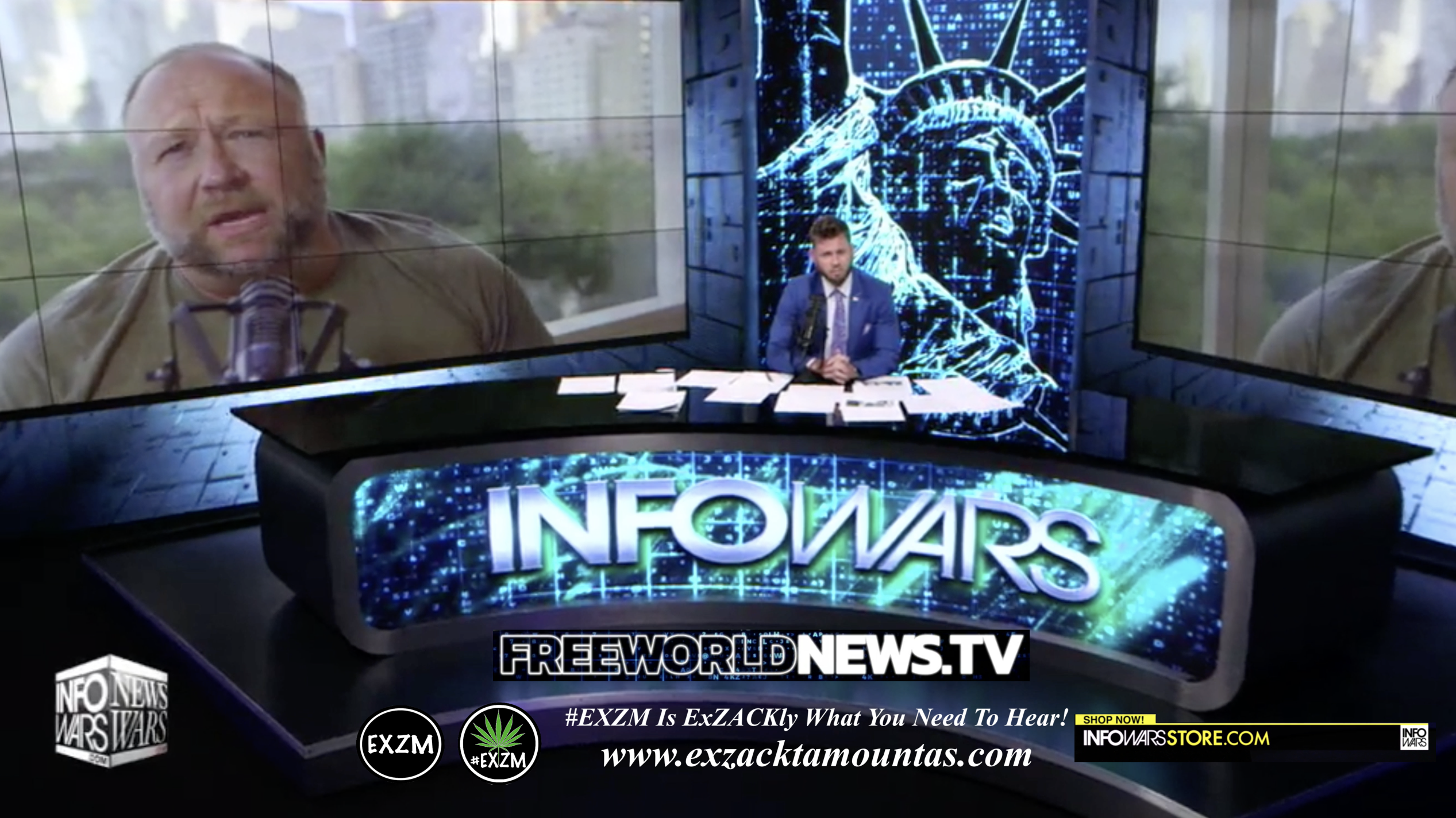 Alex Jones Owen Shroyer Live In Infowars Studio Free World News TV EXZM Zack Mount June 20th 2021 copy