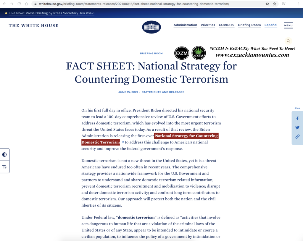 National Strategy for Countering Domestic Terrorism EXZM Zack Mount June 15th 2021 2 copy