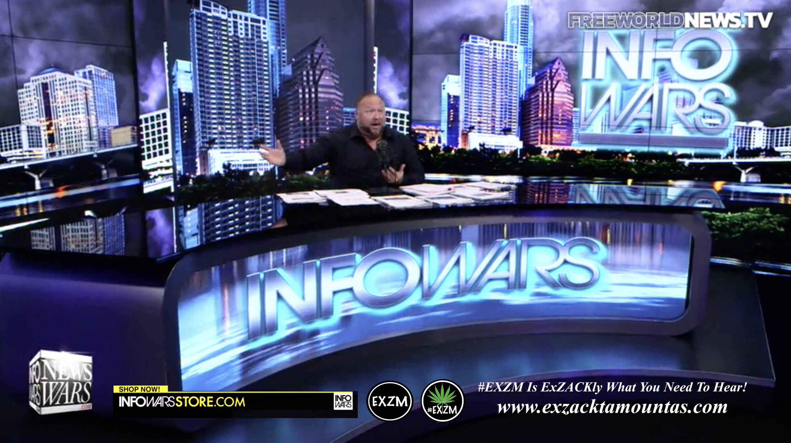 Alex Jones Live In Infowars Studio Free World News TV EXZM Zack Mount July 16th 2021 copy