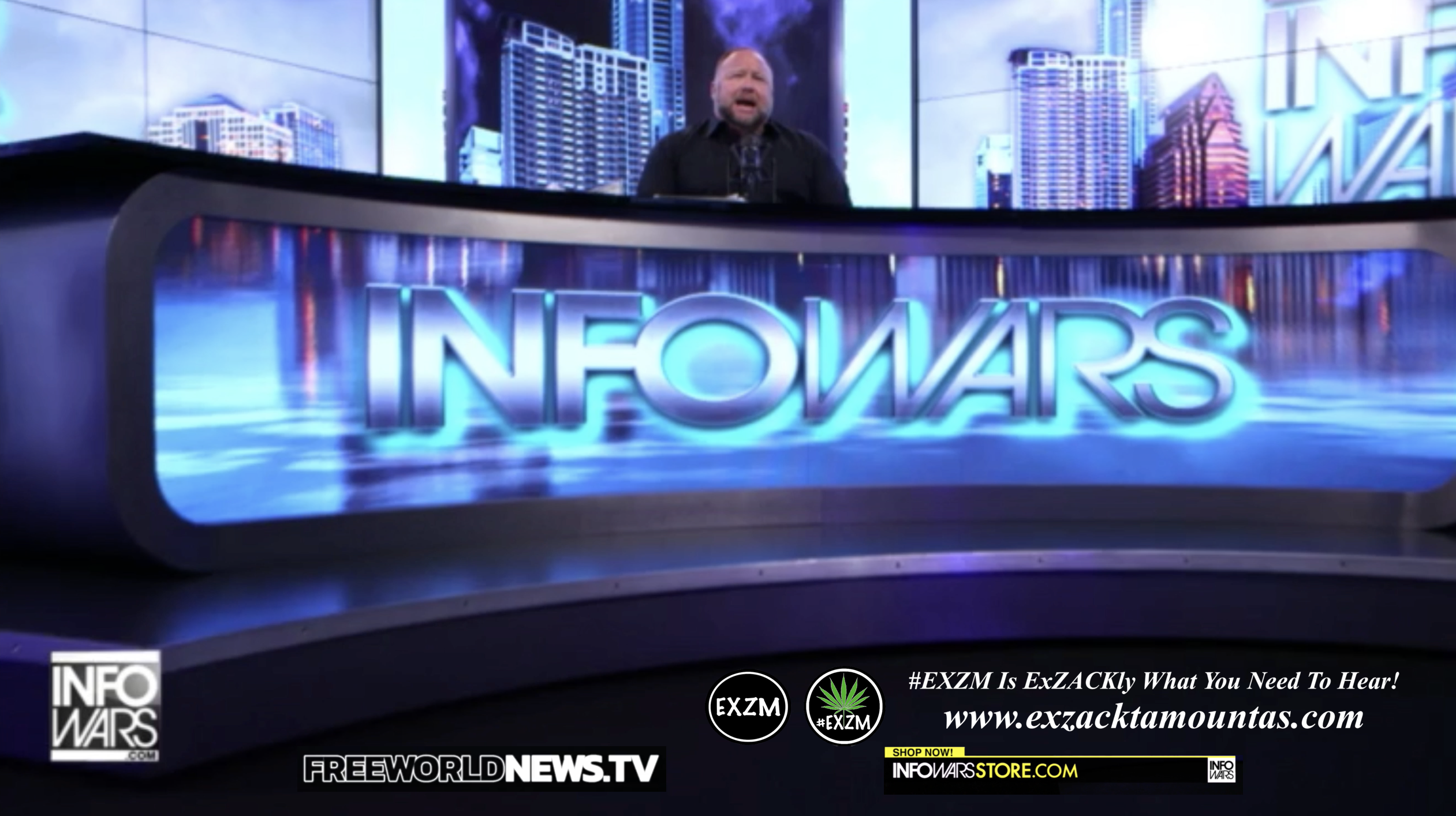 Alex Jones Live In Infowars Studio Free World News TV EXZM Zack Mount July 18th 2021 copy