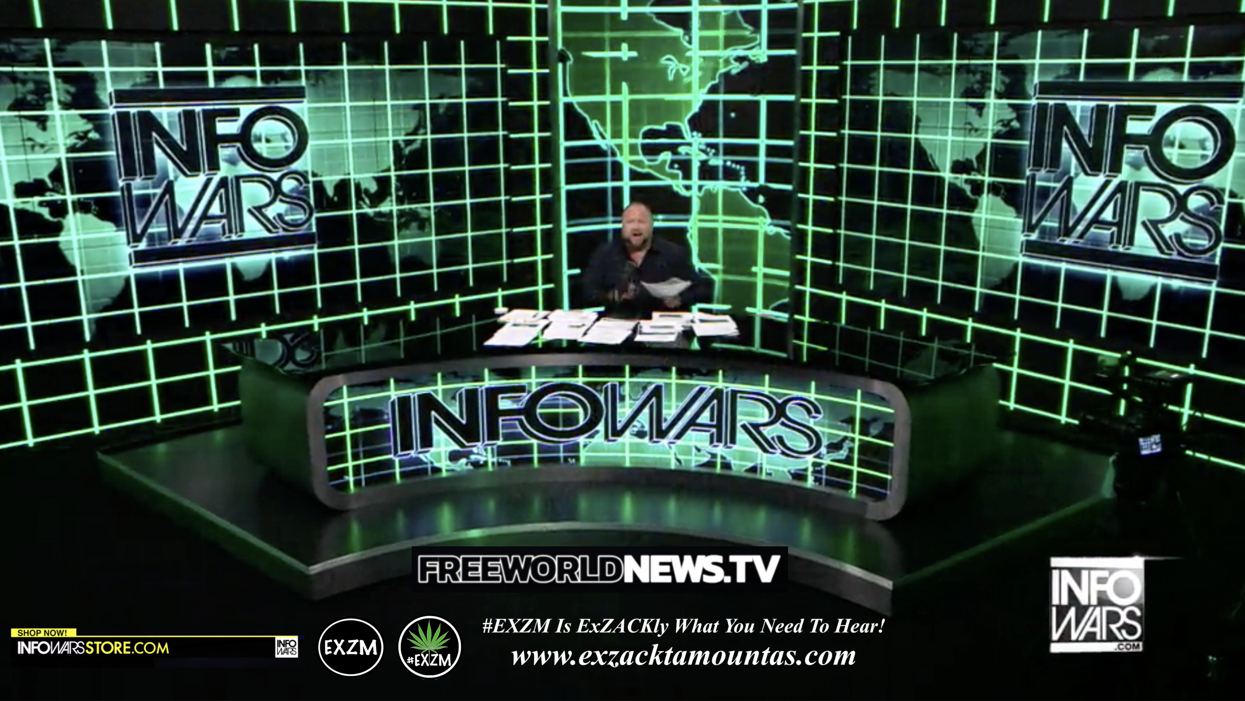 Alex Jones Live In Infowars Studio Free World News TV EXZM Zack Mount July 19th 2021 copy