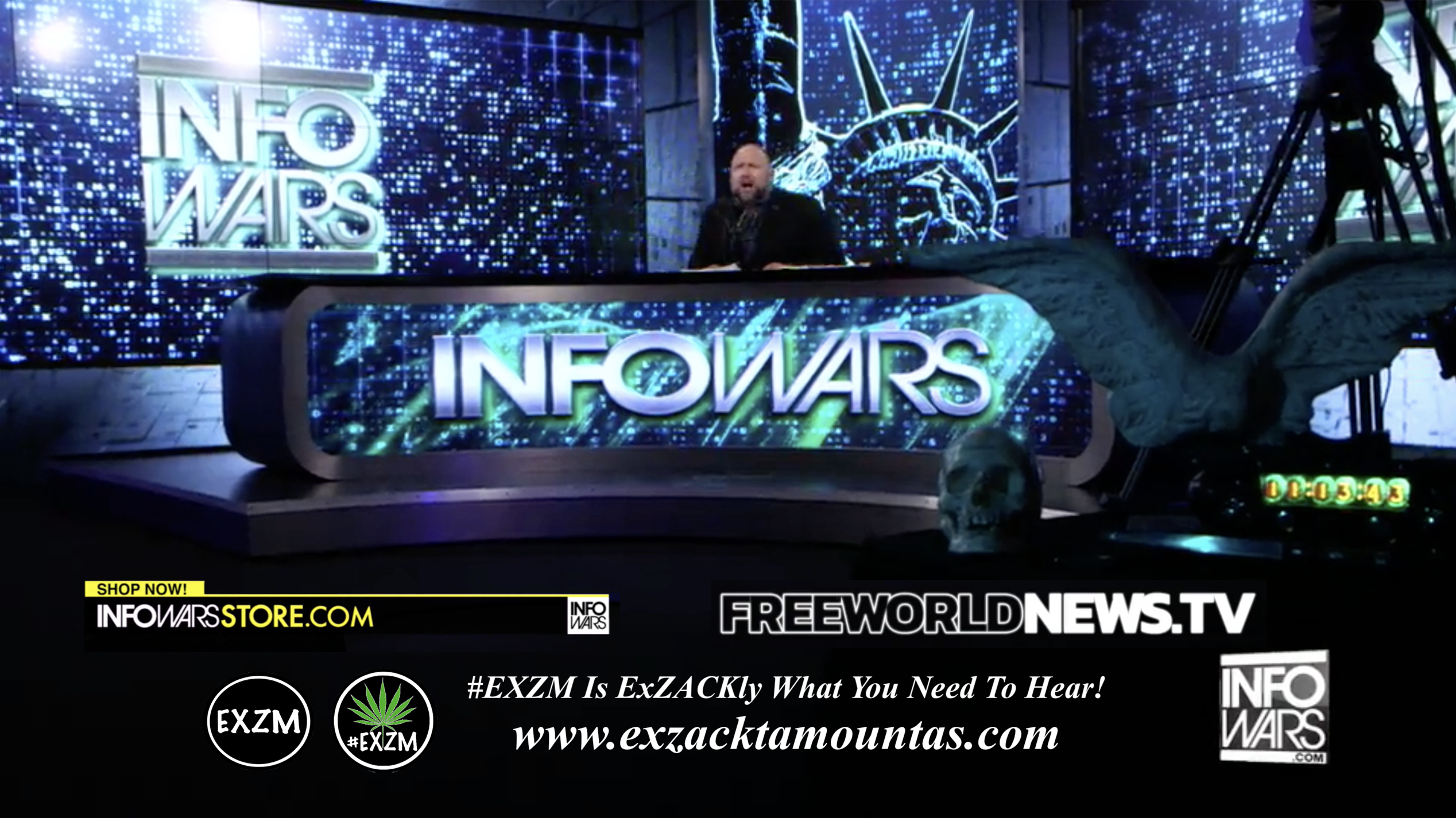 Alex Jones Live In Infowars Studio Free World News TV EXZM Zack Mount July 2nd 2021 copy