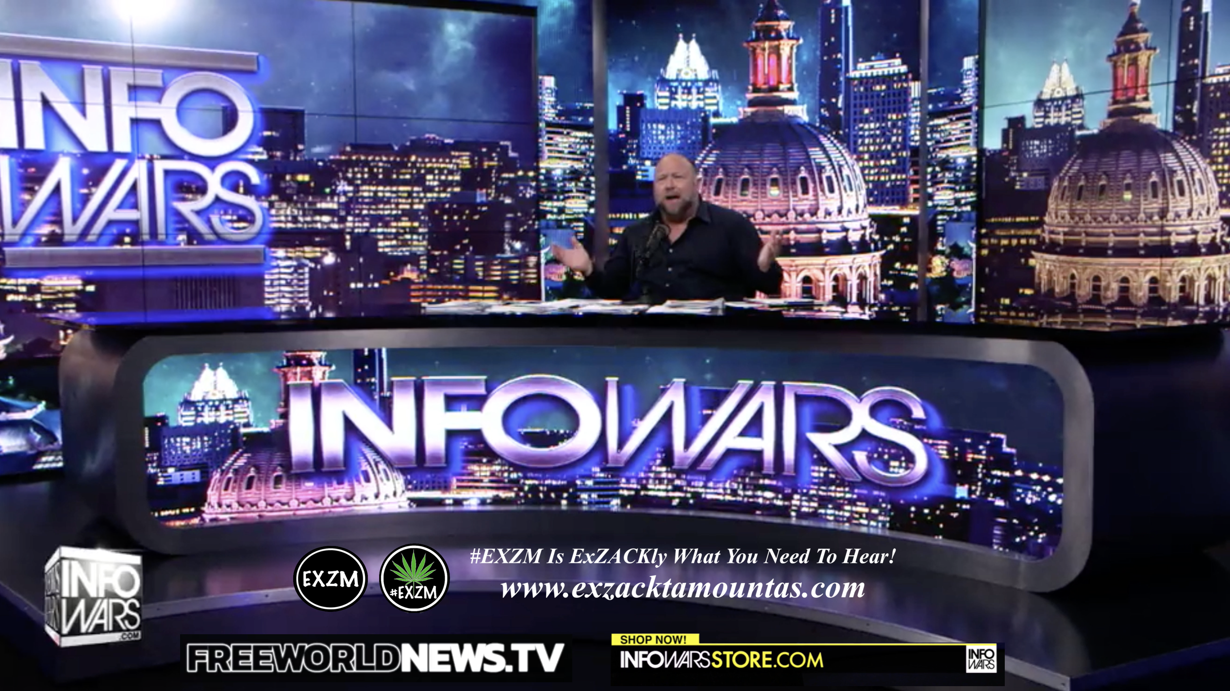 Alex Jones Live In Infowars Studio Free World News TV EXZM Zack Mount July 6th 2021 copy