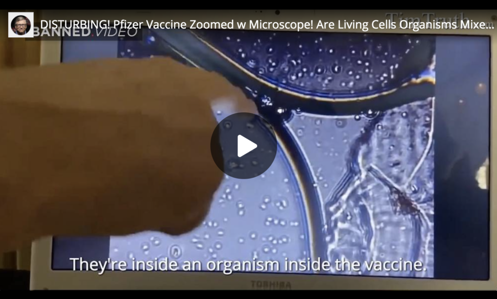 DISTURBING Pfizer Vaccine Zoomed w Microscope Are Living Cells Organisms Mixed In EXZM Zack Mount April 24th 2021