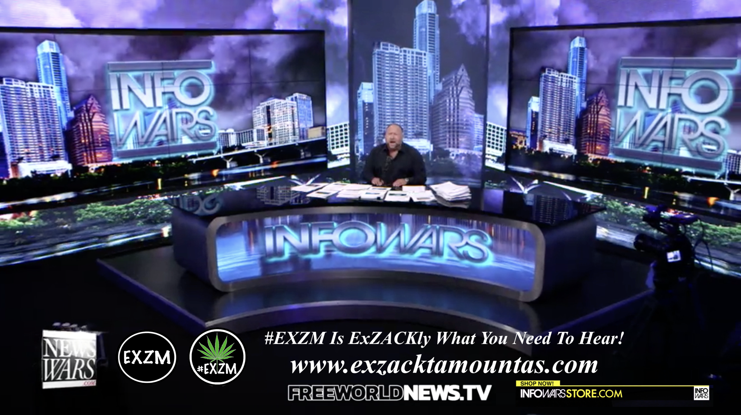 Alex Jones Live In Infowars Studio Free World News TV EXZM Zack Mount August 11th 2021 copy