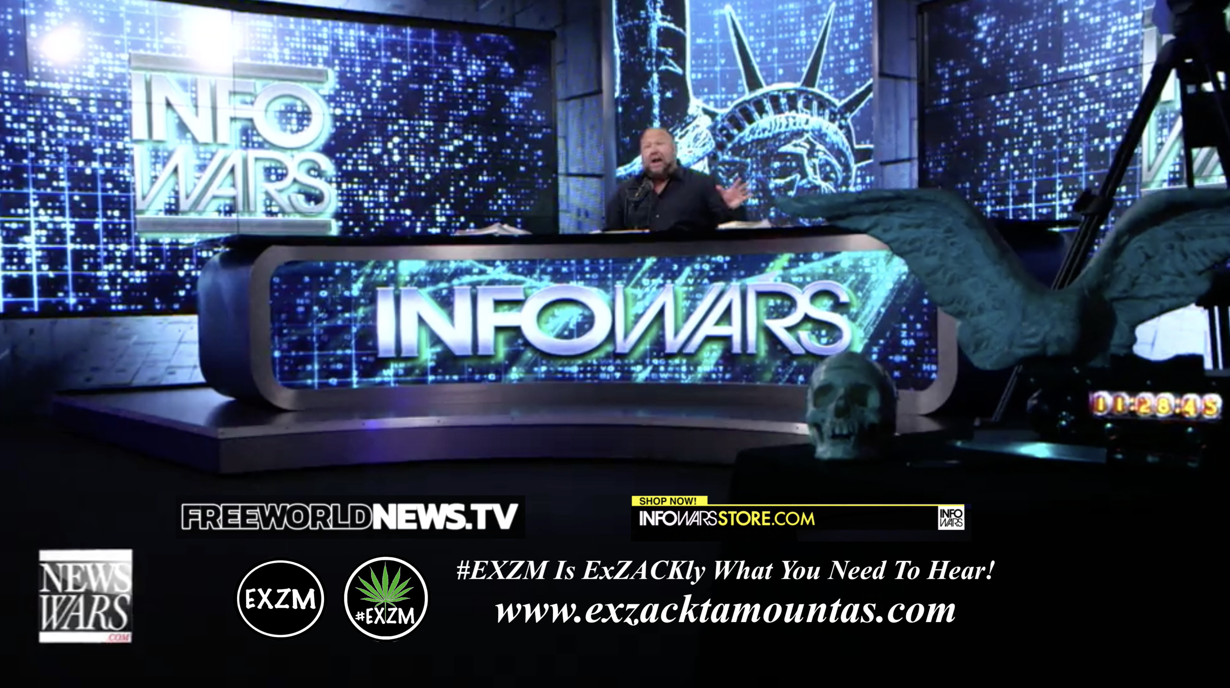 Alex Jones Live In Infowars Studio Free World News TV EXZM Zack Mount August 2nd 2021 copy