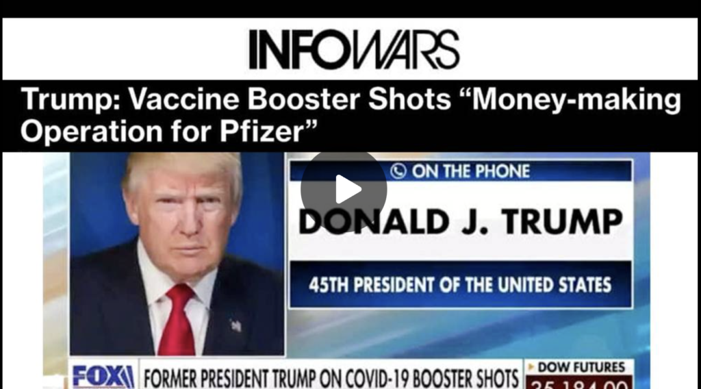 BREAKING Trump Accuses Pfizer of Fraud says COVID Booster Shots are Profiteering Scam EXZM Zack Mount August 19th 2021