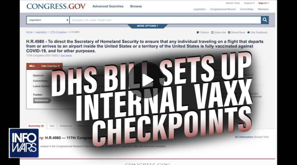 DHS Bill to Set Up Internal Checkpoints to Check Vaccination Status EXZM Zack Mount August 13th 2021