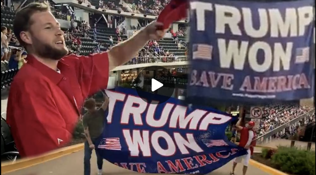 Owen Shroyer Drops MASSIVE Trump Won Flag At MLB Stadium EXZM Zack Mount August 1st 2021