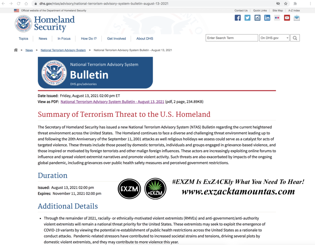 Summary of Terrorism Threat to the U.S. Homeland EXZM Zack Mount August 13th 2021 copy