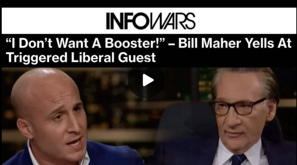 VIDEO Bill Maher Snaps on Leftist for Demanding Covid Booster EXZM Zack Mount August 24th 2021