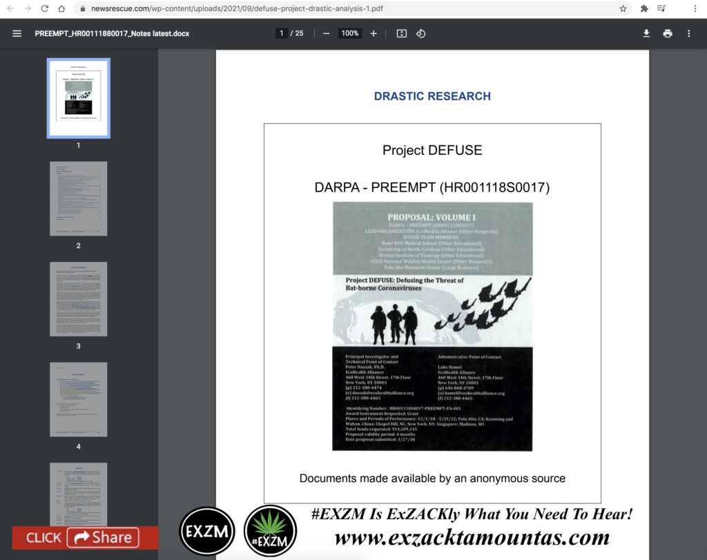 DRASTIC RESEARCH Project DEFUSE DARPA - PREEMPT (HR001118S0017) EXZM Zack Mount September 22nd 2021