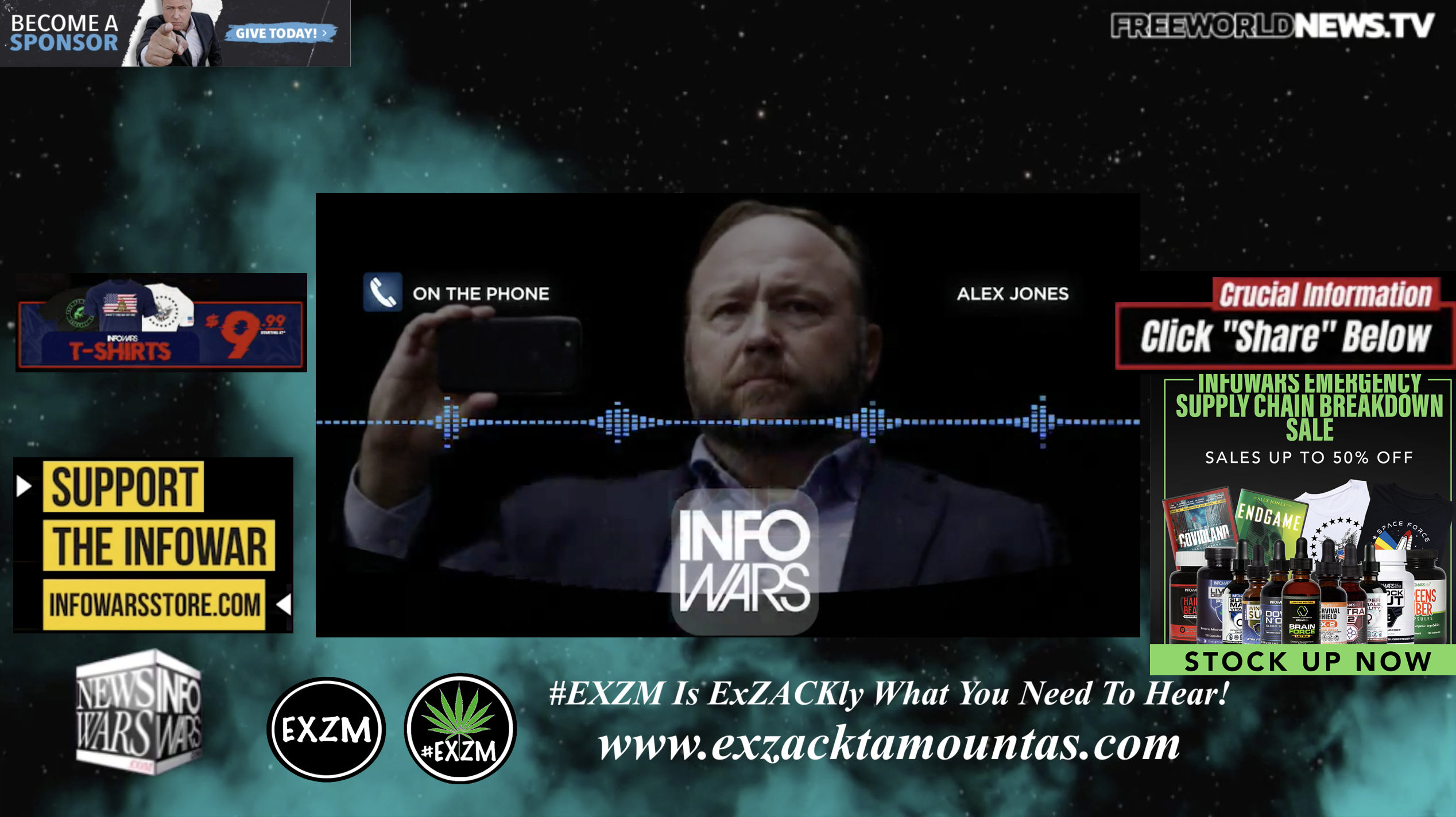 Alex Jones Live In Infowars Studio Free World News TV EXZM Zack Mount October 14th 2021 copy