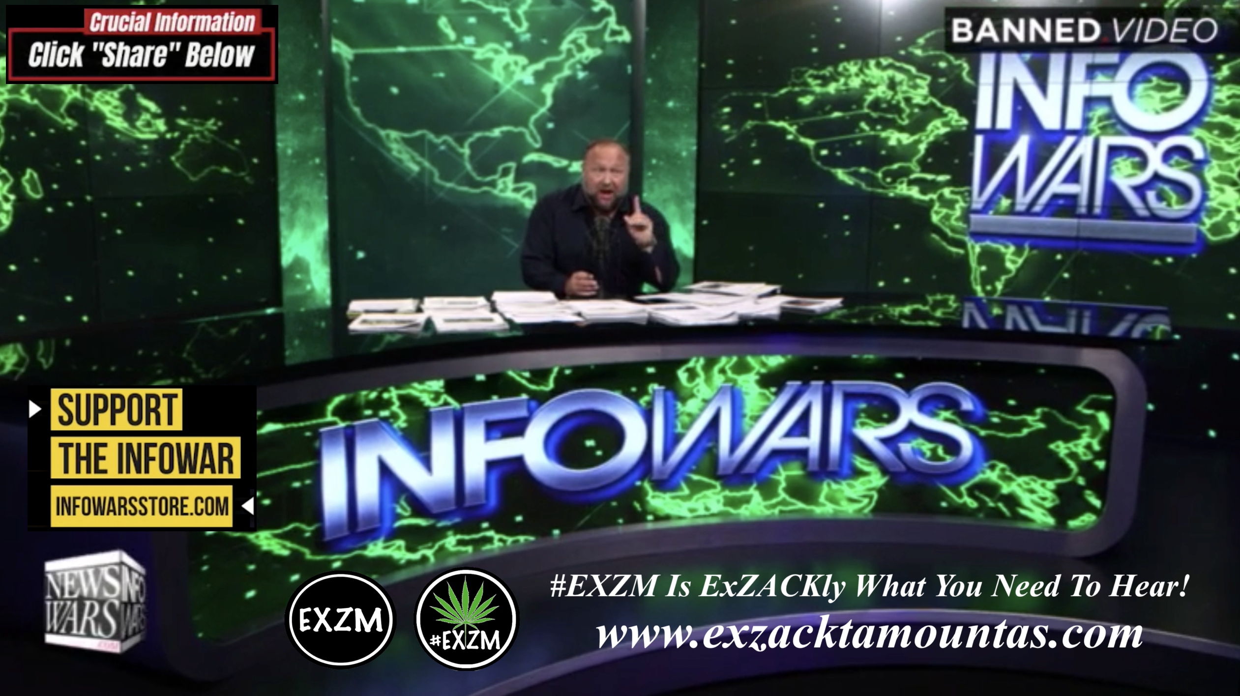 Alex Jones Live In Infowars Studio Free World News TV EXZM Zack Mount October 19th 2021 copy