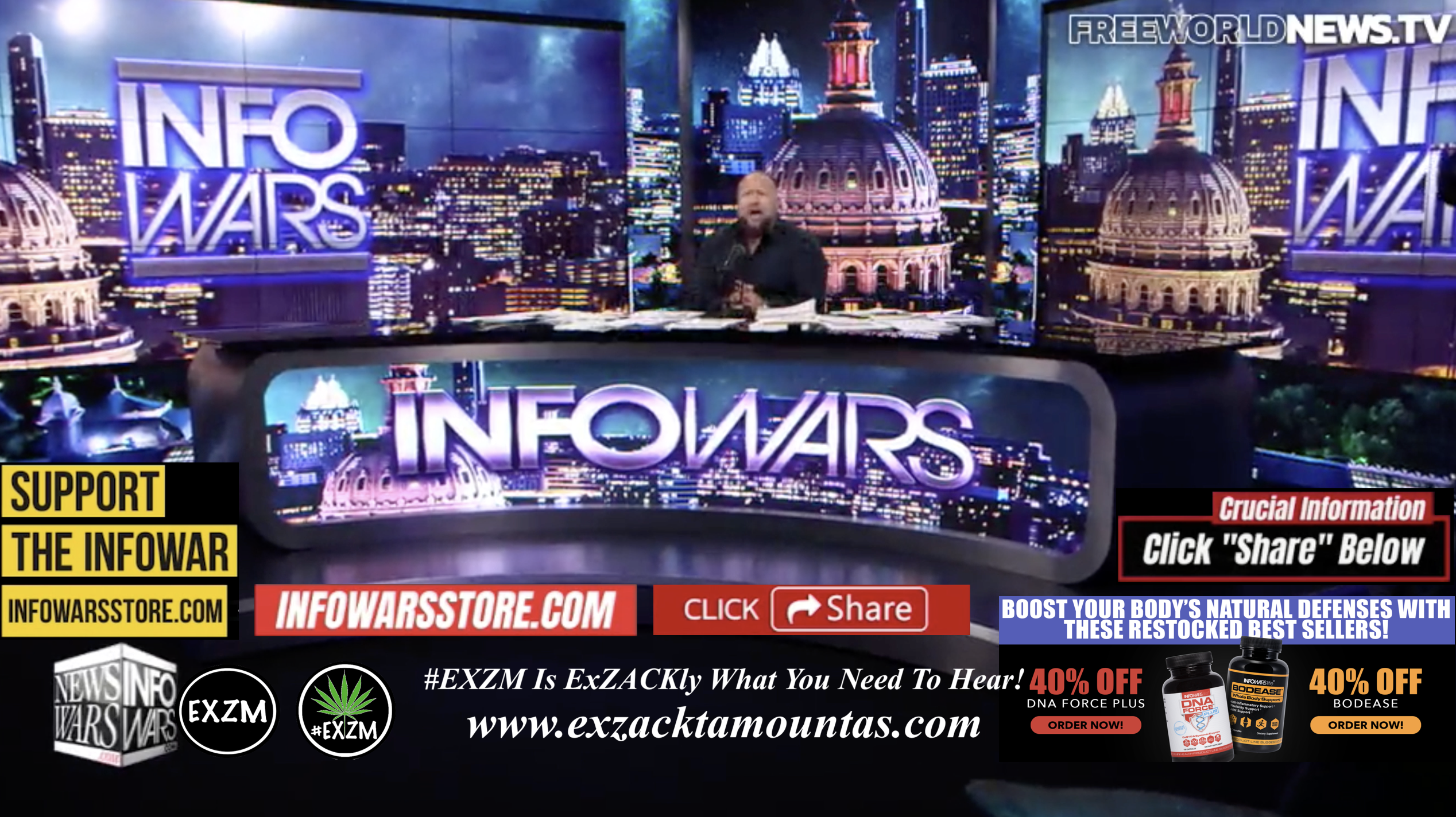 Alex Jones Live In Infowars Studio Free World News TV EXZM Zack Mount October 21st 2021 copy