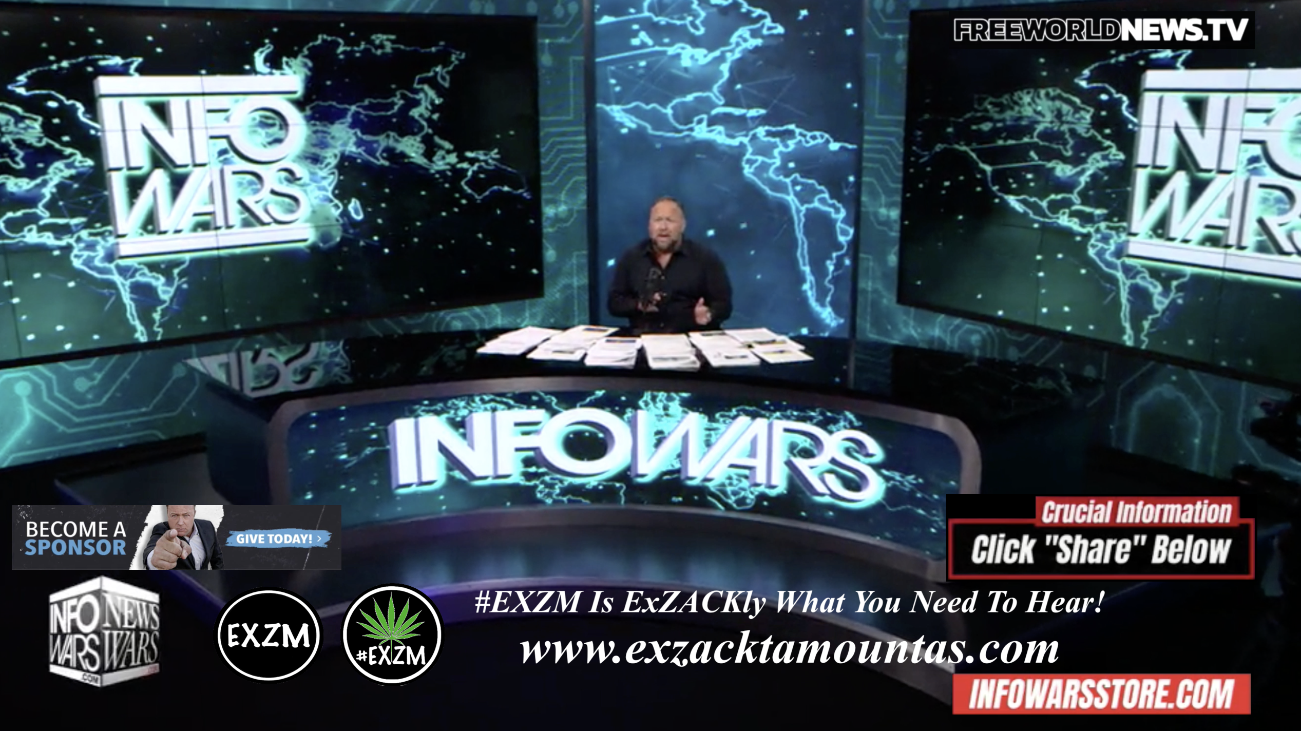 Alex Jones Live In Infowars Studio Free World News TV EXZM Zack Mount October 25th 2021 copy