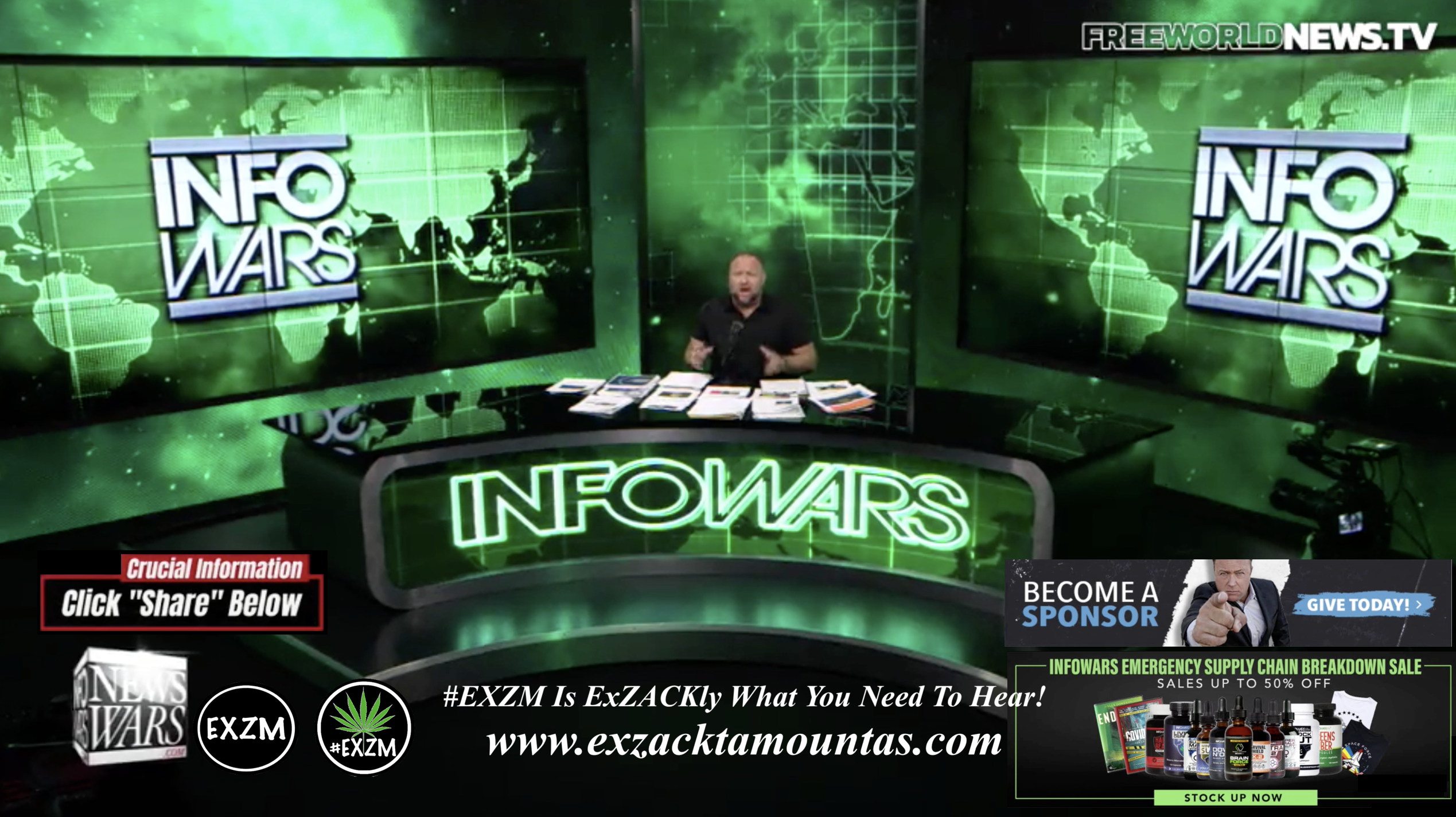 Alex Jones Live In Infowars Studio Free World News TV EXZM Zack Mount October 6th 2021 copy