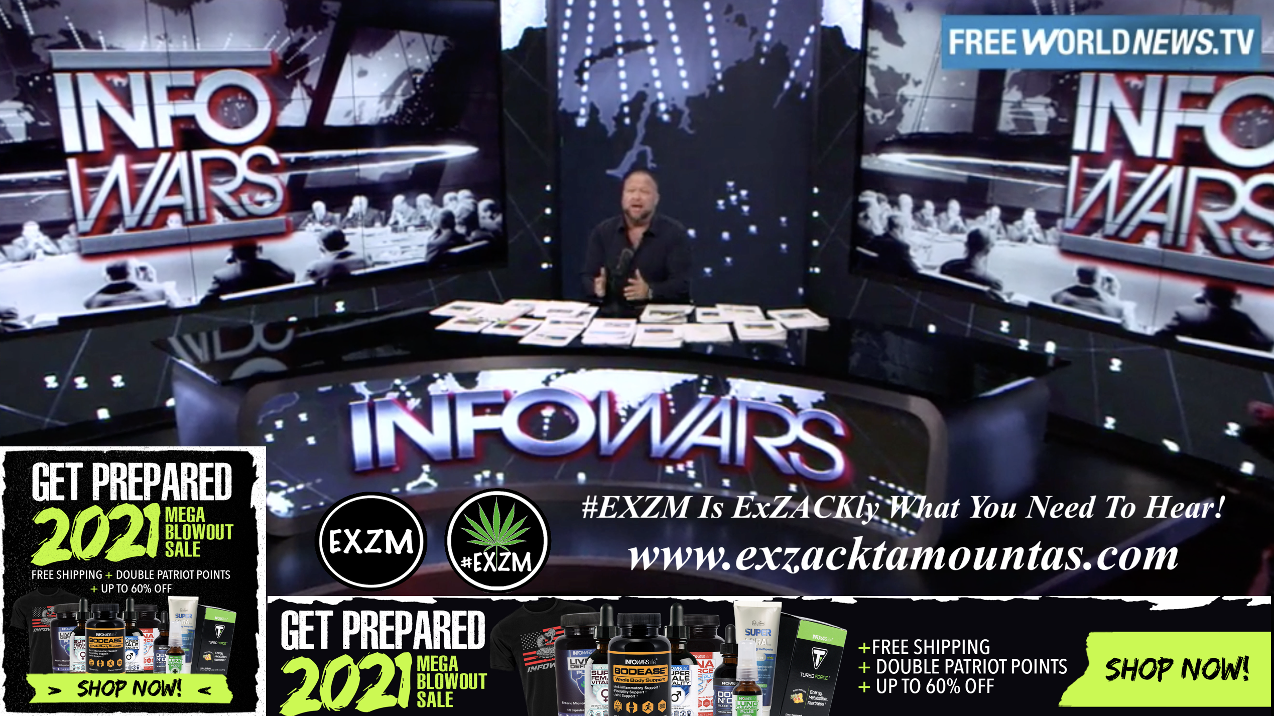 Alex Jones Live In Infowars Studio Store EXZM Zack Mount November 16th 2021 copy