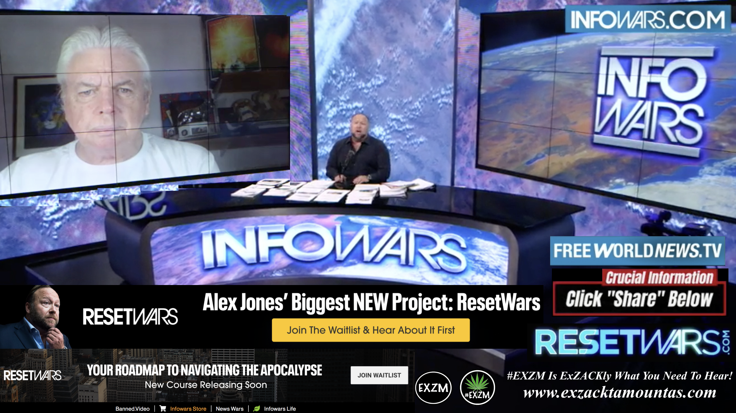 Alex Jones Live In Infowars Studio Store Save Infowars ResetWars EXZM Zack Mount November 22nd 2021 copy