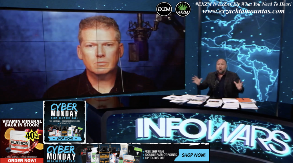 Alex Jones Mike Adams Live In Infowars Studio Store Save Infowars ResetWars EXZM Zack Mount November 28th 2021 copy