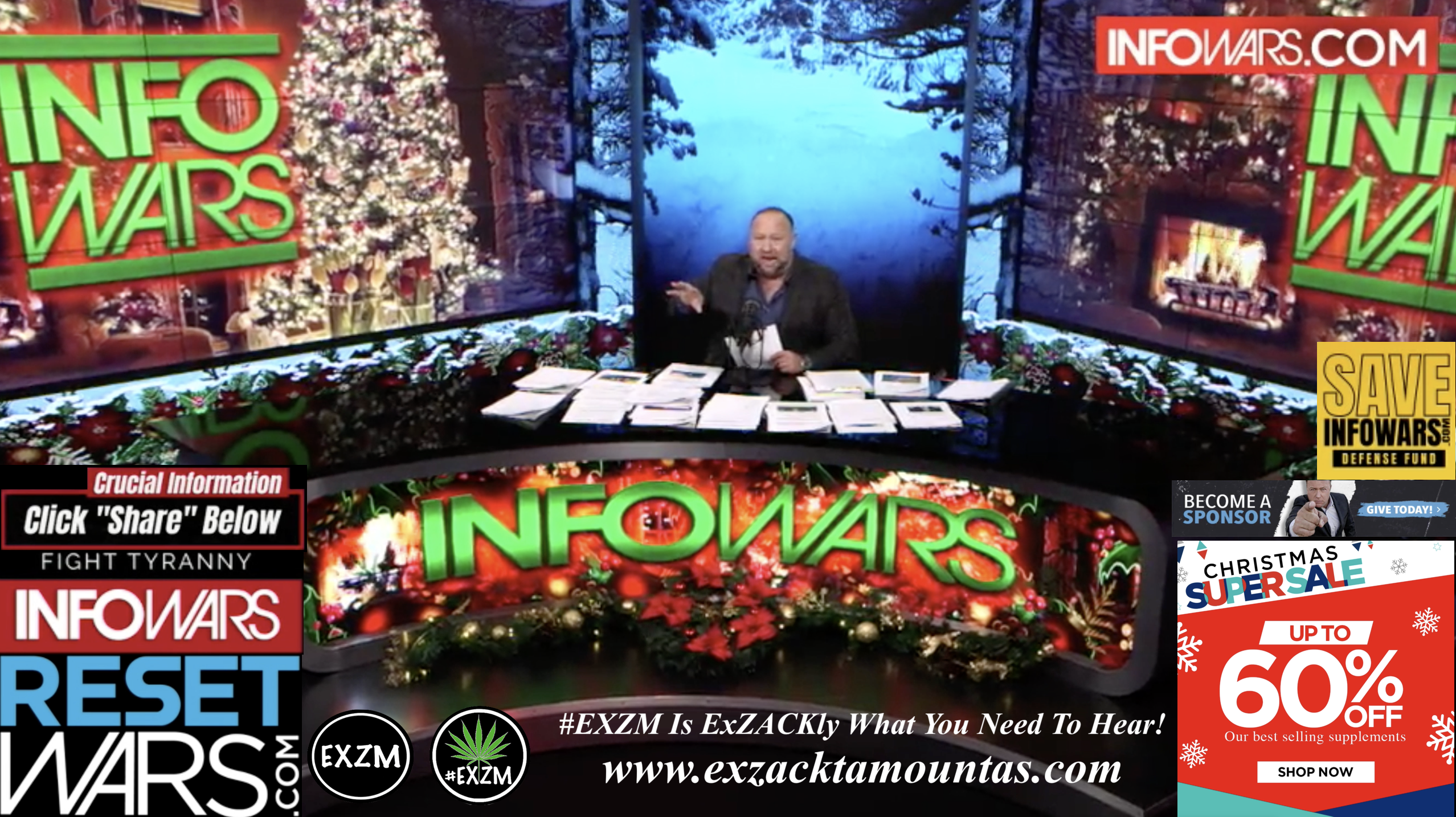 Alex Jones Live In Infowars Studio Save Infowars ResetWars EXZM Zack Mount December 21st 2021 copy