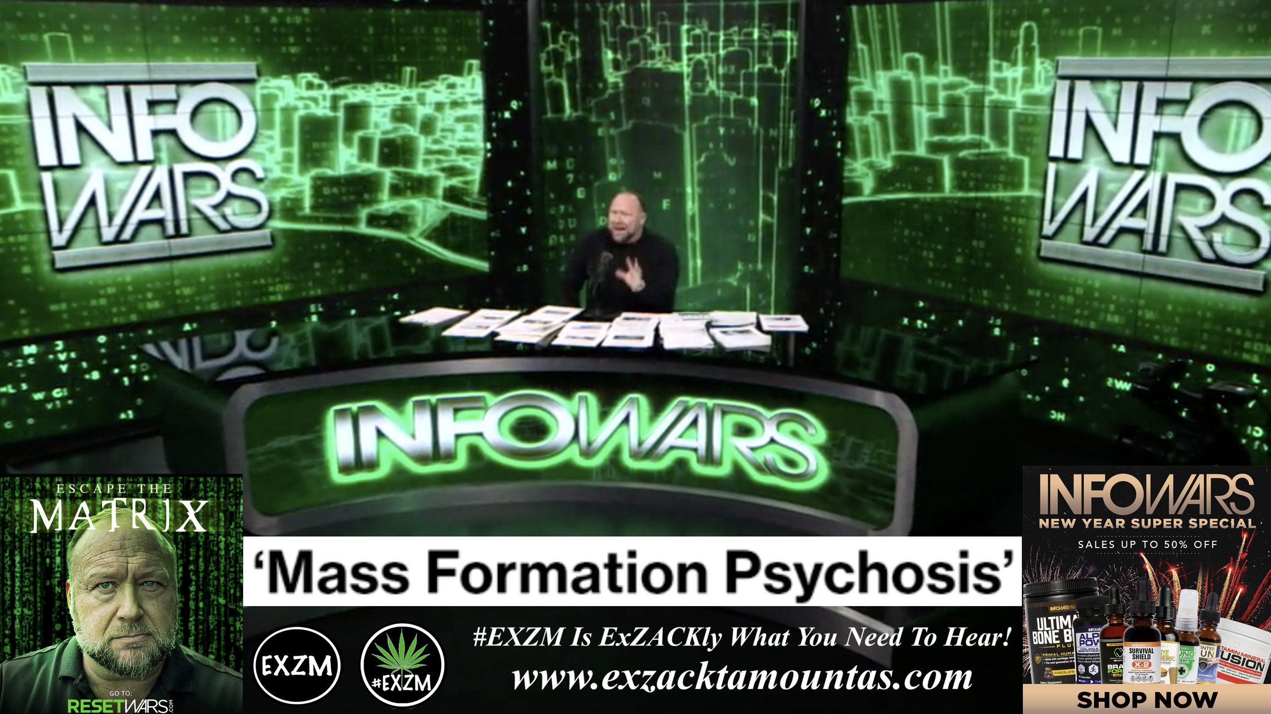Alex Jones Live In Infowars Studio Mass Formation Psychosis ResetWars EXZM Zack Mount January 3rd 2021
