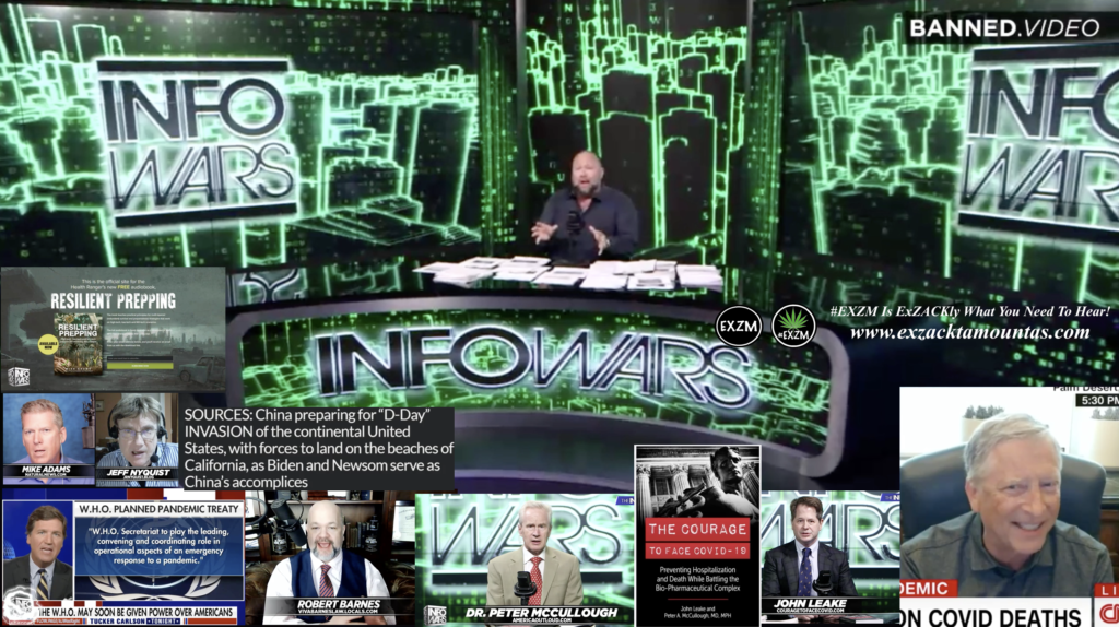 Infowars Alex Jones Peter McCullough Bill Gates China Tucker Barnes John Leake Nyquist WHO Zero draft report EXZM Zack Mount May 20th 2022 copy