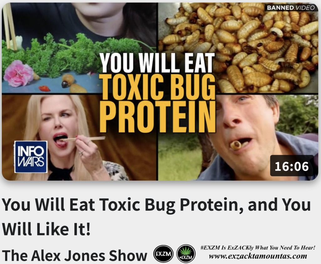 You Will Eat Toxic Bug Protein and You Will Like It Alex Jones Infowars EXZM exZACKtaMOUNTas Zack Mount August 18th 2022