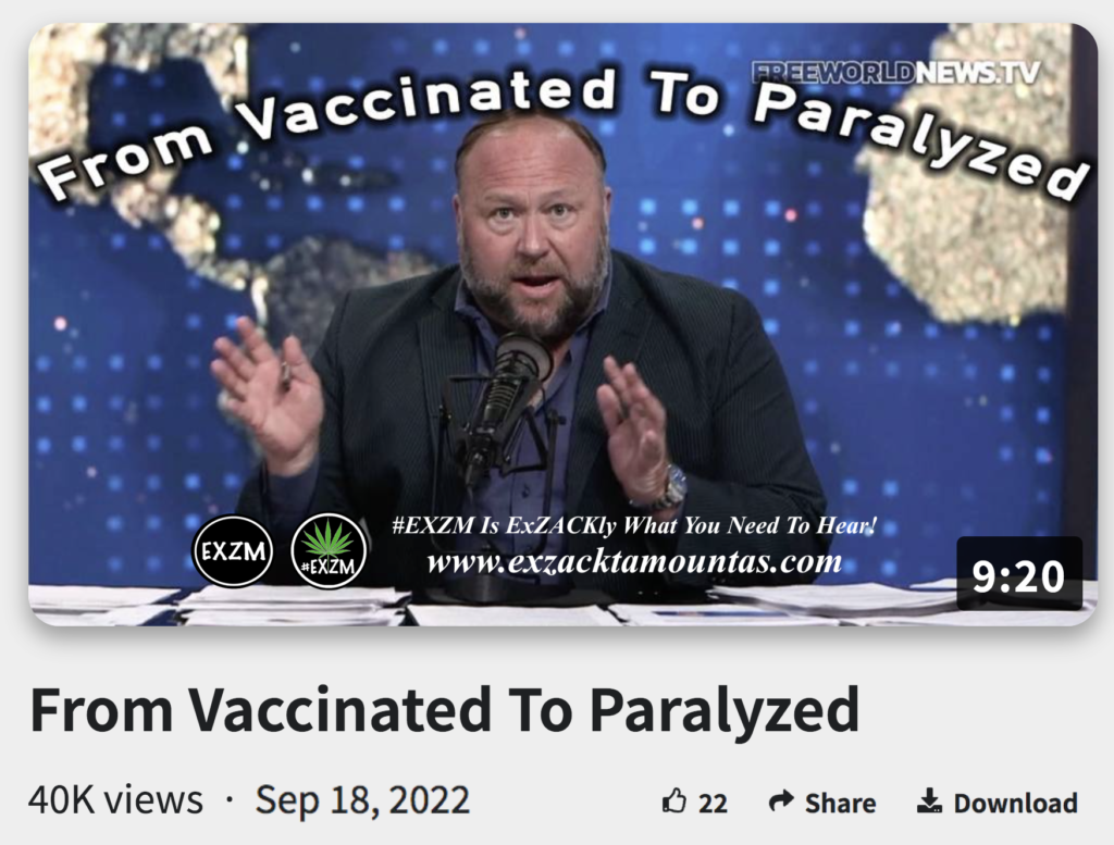 From Vaccinated To Paralyzed The Great Reset Book EXZM exZACKtaMOUNTas Zack Mount September 18th 2022