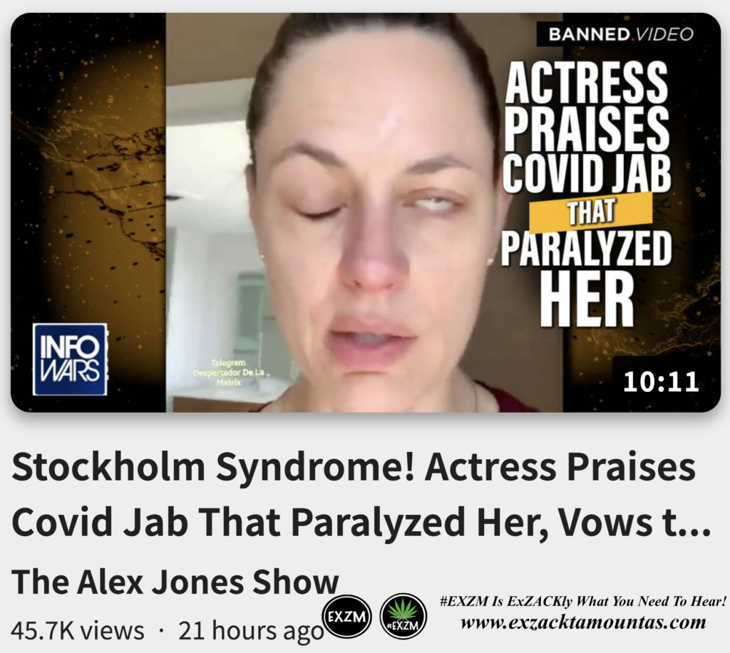 Stockholm Syndrome Actress Jennifer Gibson Praises Covid Jab Paralyzed Her Cerebral Palsy Alex Jones Infowars EXZM exZACKtaMOUNTas Zack Mount September 30th 2022