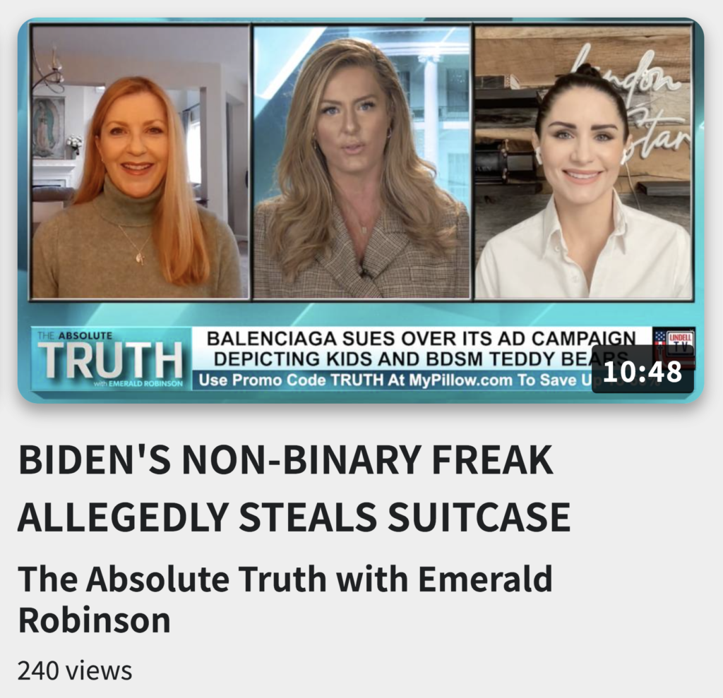 BIDEN S NONBINARY FREAK ALLEGEDLY STEALS SUITCASE Emerald Robinson Sofia Carbone Ali Thomas Alex Jones Infowars The Great Reset EXZM exZACKtaMOUNTas Zack Mount November 29th 2022