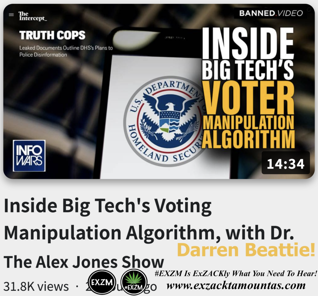 Inside Big Tech s Voting Manipulation Algorithm with Dr Darren Beattie Alex Jones Infowars The Great Reset EXZM exZACKtaMOUNTas Zack Mount November 9th 2022