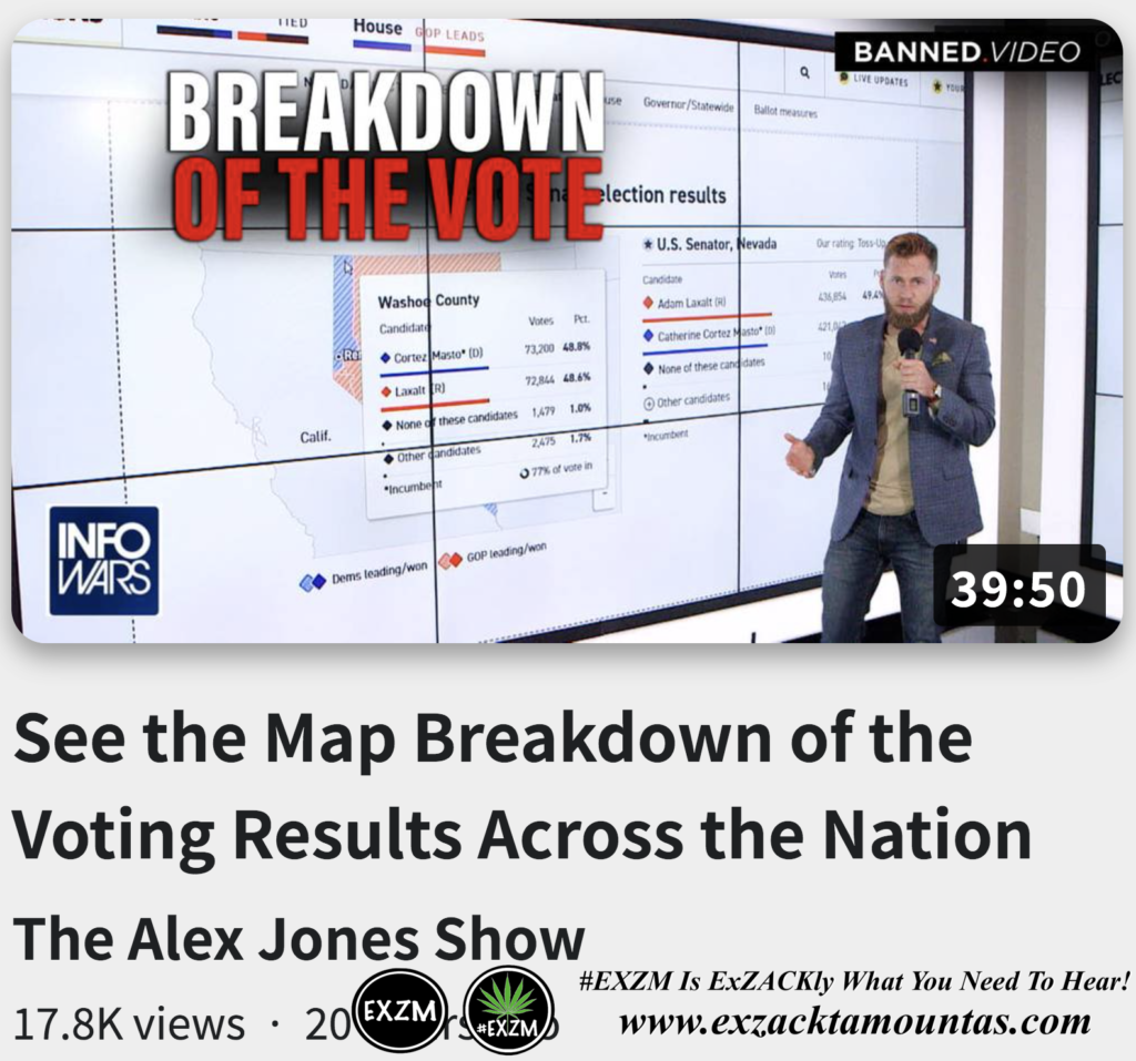 See the Map Breakdown of the Voting Results Across the Nation Alex Jones Infowars The Great Reset EXZM exZACKtaMOUNTas Zack Mount November 10th 2022