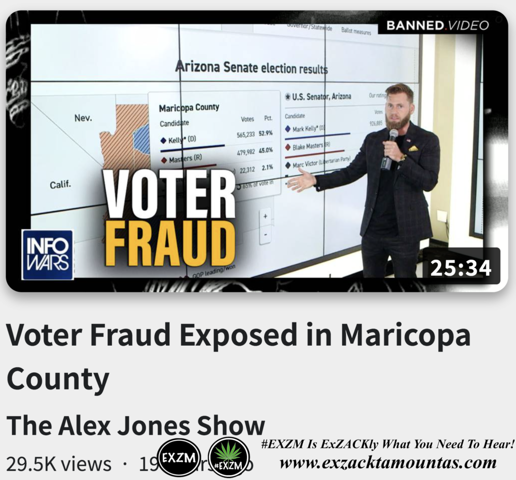 Voter Fraud Exposed in Maricopa County Alex Jones Infowars The Great Reset EXZM exZACKtaMOUNTas Zack Mount November 9th 2022