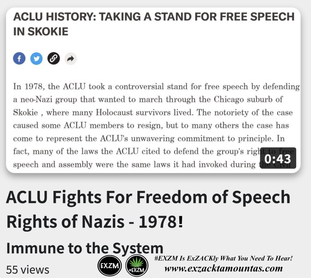 ACLU Fights For Freedom of Speech Rights of Nazis 1978 Alex Jones Infowars The Great Reset EXZM exZACKtaMOUNTas Zack Mount December 1st 2022