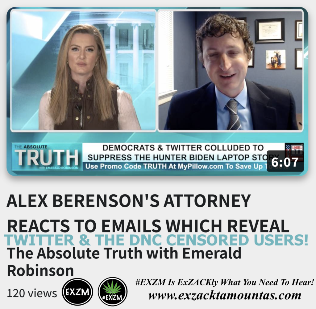 ALEX BERENSON S ATTORNEY REACTS TO EMAILS WHICH REVEAL TWITTER THE DNC CENSORED USERS Alex Jones Infowars The Great Reset EXZM exZACKtaMOUNTas Zack Mount December 6th 2022