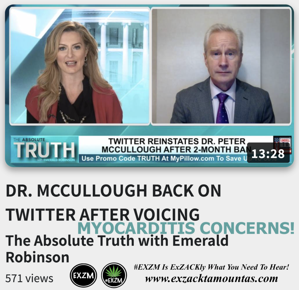 DR MCCULLOUGH BACK ON TWITTER AFTER VOICING MYOCARDITIS CONCERNS Emerald Robinson Alex Jones Infowars The Great Reset EXZM exZACKtaMOUNTas Zack Mount December 16th 2022