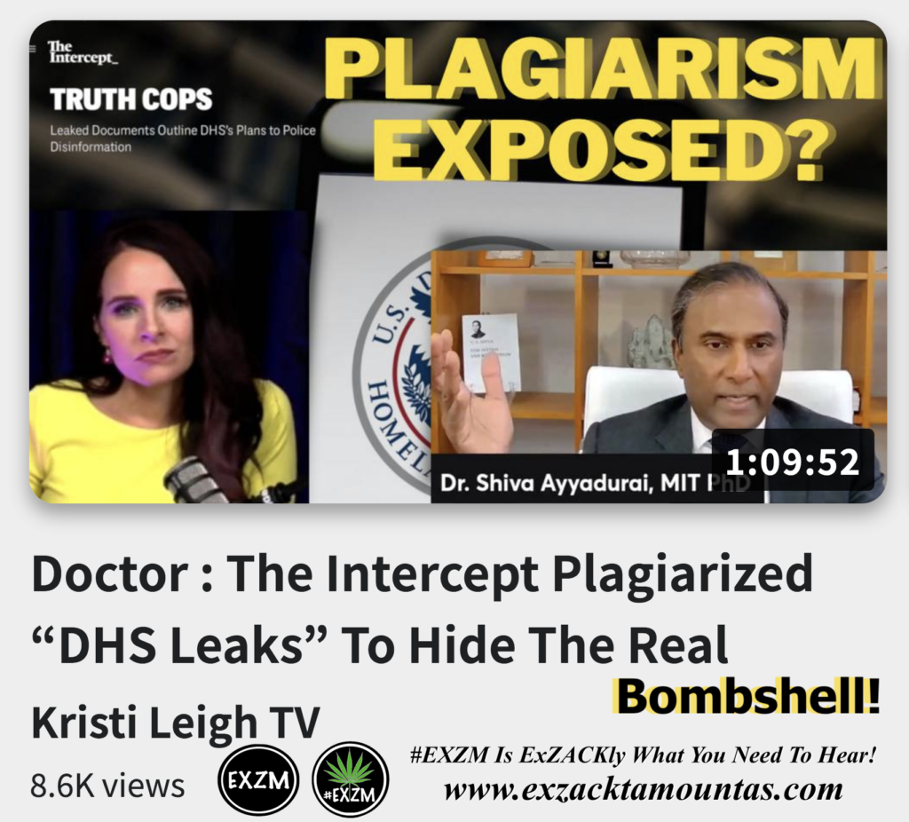 Doctor Dr Shiva Ayyadurai The Intercept Plagiarized DHS Leaks To Hide The Real Bombshell Alex Jones Infowars The Great Reset EXZM exZACKtaMOUNTas Zack Mount December 1st 2022