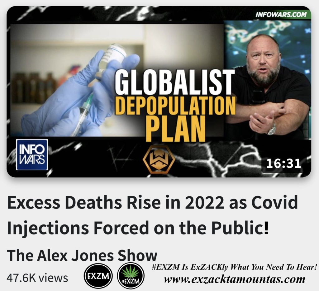 Excess Deaths Rise in 2022 as Covid Injections Forced on the Public Alex Jones Infowars The Great Reset EXZM exZACKtaMOUNTas Zack Mount December 7th 2022