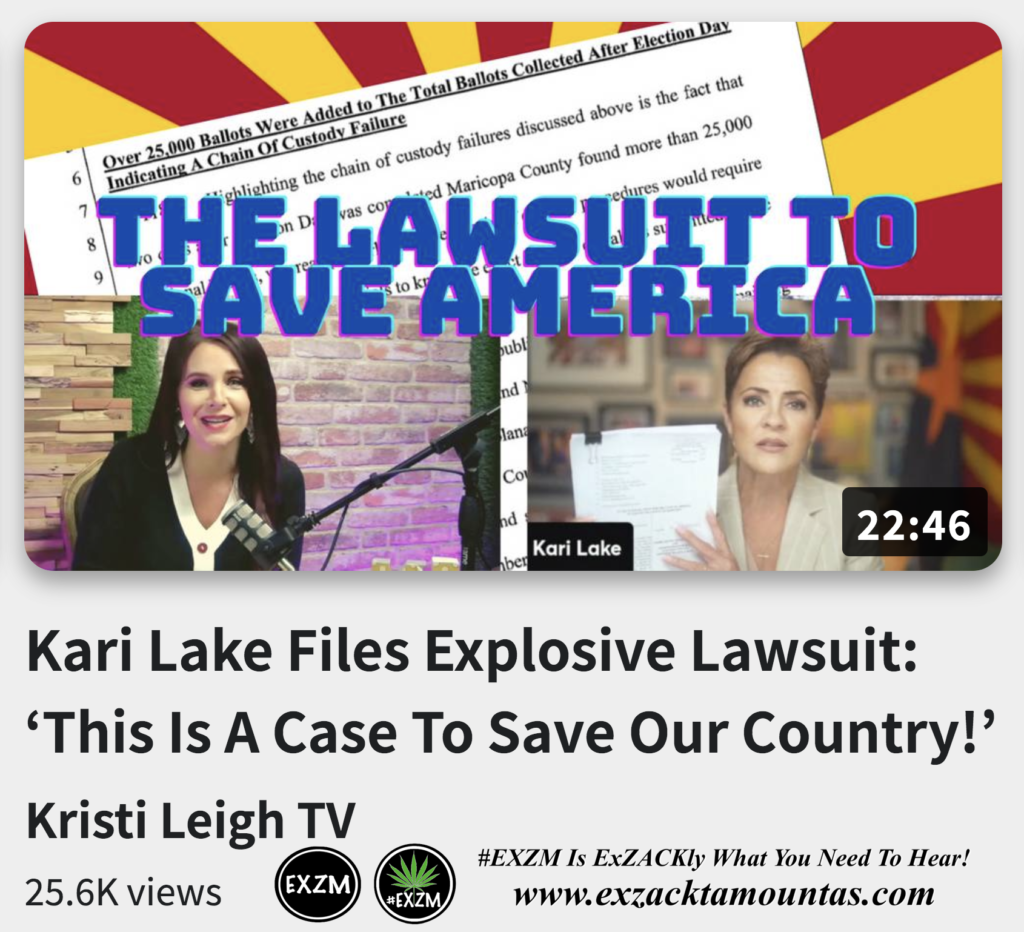 Kari Lake Files Explosive Lawsuit This Is A Case To Save Our Country Alex Jones Infowars The Great Reset EXZM exZACKtaMOUNTas Zack Mount December 12th 2022